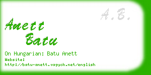 anett batu business card